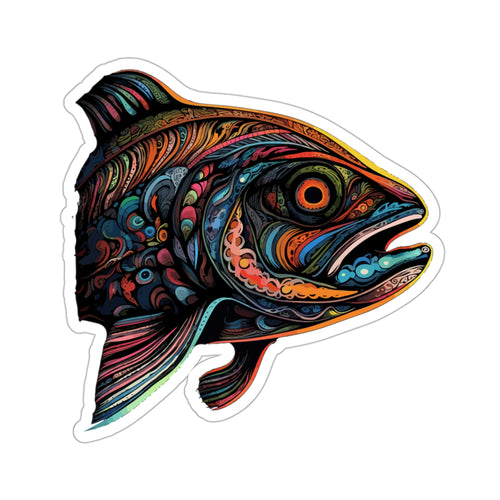 Tribal Vibes Salmon Art Kiss-Cut Stickers