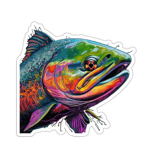 Curious Salmon Art, Kiss-Cut Stickers