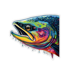 Artistic Salmon Splash: A Catch of Art and Style! Kiss-Cut Stickers