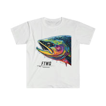 Artistic Salmon Splash T-Shirt: A Catch of Art and Style! Unisex Softstyle T-Shirt