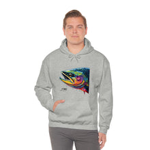 Artistic Salmon Splash Hoodie: A Catch of Art and Style! Unisex Heavy Blend™ Hooded Sweatshirt