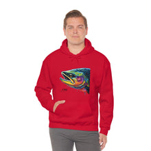 Artistic Salmon Splash Hoodie: A Catch of Art and Style! Unisex Heavy Blend™ Hooded Sweatshirt