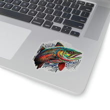 Squiggle Salmon Art Kiss-Cut Stickers