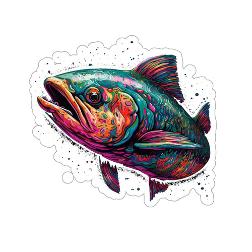 Confetti Salmon Art Kiss-Cut Stickers