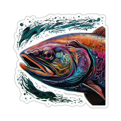 Swimming Salmon Kiss-Cut Stickers