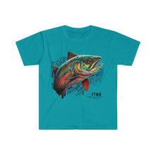 Squiggle Salmon Art Unisex Softstyle T-Shirt
