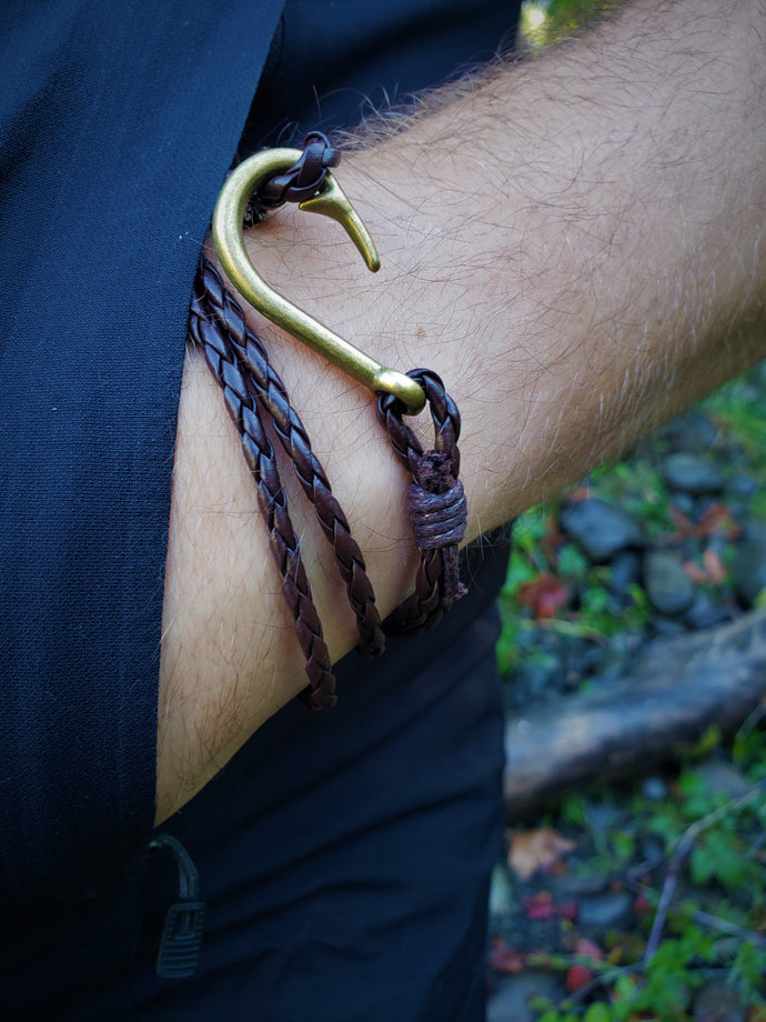 Black Bracelet Men, Fish Hook Bracelet, Men's Jewelry, A Gift for Him.  Handmade From Athens, Greece. - Etsy